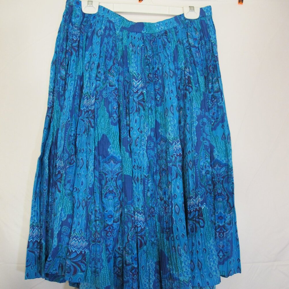Phool cotton blue crinkle skirt  XL